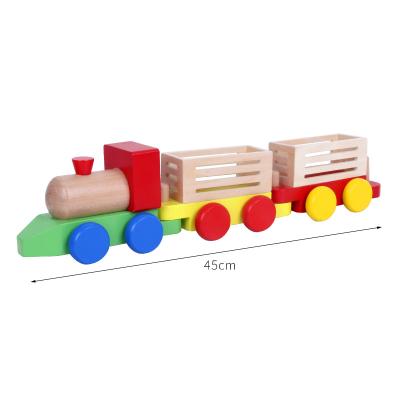 China Educational Hot Kids Animal Farm Wooden Train Set Toys Set Trailing Three Blocks Toys for Boys and Girls Early Educational Study Toys for sale