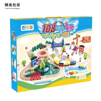 China Custom Multi-Function Fishing Wooden Track Children's Toy Train Track Educational Classic Railway Toys Split Toy for sale