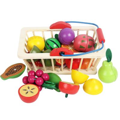 China Kitchen Set Toy Preschool Toy Children's Play House Toys Wooden Cut Magnetic Fruit Vegetable Baby Kitchen Toys for sale