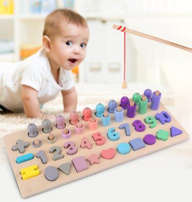 China Educational DIY Toys Montessori Anak Sensory Wooden Mainan Educational Juguetes Learning Fishing Toy Kids Game Toys for sale