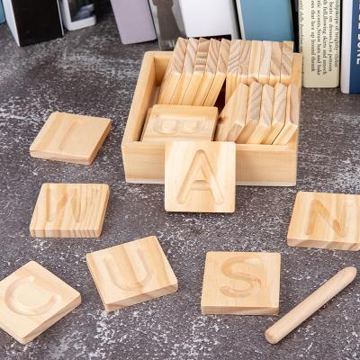 China Character Wooden Wooden Sensory Board Wooden Letter Screening Board Montessori Letter Learning Toys For Children 2021 for sale