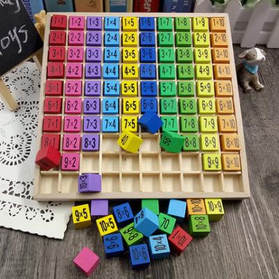 China Montessori Educational Wooden Toys Preschool Educational Toys For Children 99 Multiplication Table Math Arithmetic Teaching Aids For Children for sale