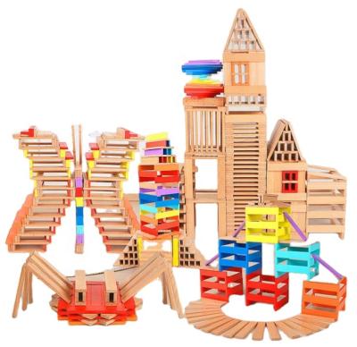 China Early education wooden jigsaw children's tower building blocks color puzzle creative wood to build wooden puzzle toys for sale