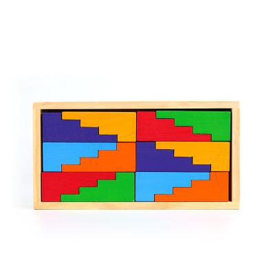 China 2021 Latest initiation toy color wooden ladder blocks attractive style creative combination of children's educational toys for sale