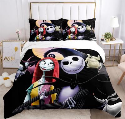 China 2022 PORTABLE New Spring 3 Piece Set 3d Digital Polished Printed Custom Logo Designer Bed Sheet Pillowcase Comforter Polyester for sale