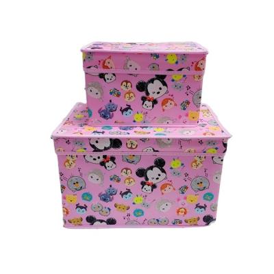 China Cartoon Mermaid Princess Stitch Flip Foldable Storage Box Bedroom Underwear Viable Bra Bangs Storage Box for sale