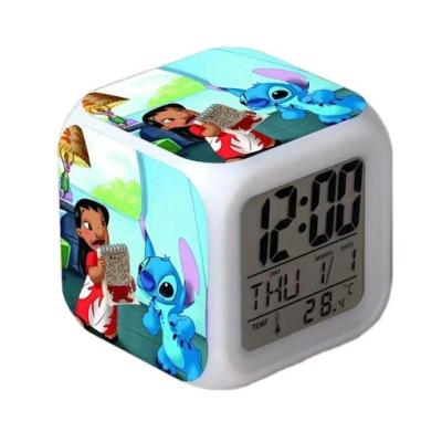 China LUMINOVA Square Alarm Clock Digital Led Light Minimalist Mini Stitch Clock for sale