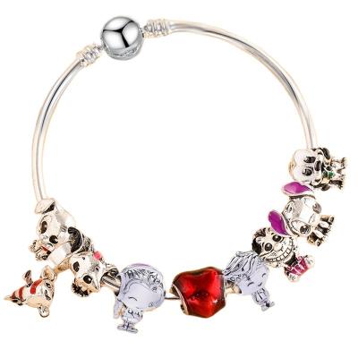 China Large Capacity Cartoon Popular Cute Stitch Mickey Anime Metal Jewelry Gold Silver Bangle Valentine's Day Gift for sale