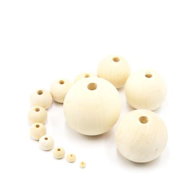 China Eco-friendly 4mm to 16mm series wooden beads form natural unfinished wooden beads for sale