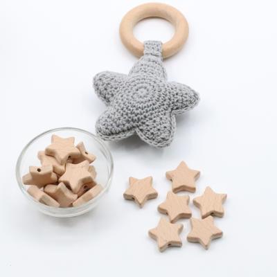 China Eco Friendly Jewely Making Natural Color Star Shape Wooden Bead for sale