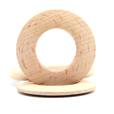 China Eco-Friendly Beech Wood Rings Surround Ring Pendant Unfinished Circle Baby Flat Teether for sale