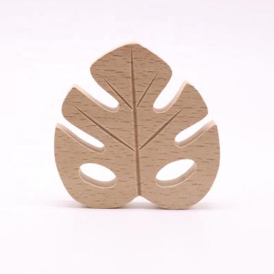 China Eco-Friendly Wholesale Natural Beech Wooden Baby Teether Teething Teether Toy for sale