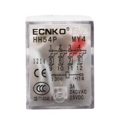 China Sealed general purpose relay MY4 14Pin 5A cheap and good quality of HH54P with silver dot ECNKO factory direct sale for sale