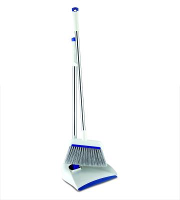 China NECO Windproof Household Cleaning Blue Automatic ABS Plastic Alu Dustpan And Broom Set for sale