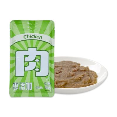 China Skin & Coat Health Supplier High Calorie Organic Bagged Cat or Dog Snacks Chicken Sauce Wet Pet Food for sale