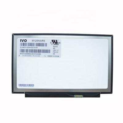 China IVO M125NWF4 R1 1920x1080 400cd/m2 eDP1.3 Interface 12.5inch LCD Panel For Notebook 12.5