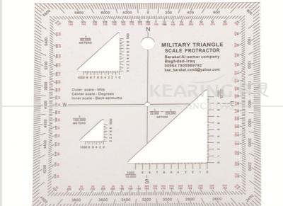 China Military Triangle Scale Protractor 11cmx11cm square set sandwich line printing for militry KMP-2 for sale