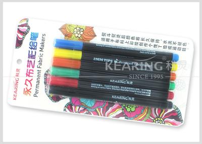 China Kearing Permanent DIY T Shirt Fabric Paint Markers  6 Assorted Color Markers With 2.0mm Nib #FM206 for sale