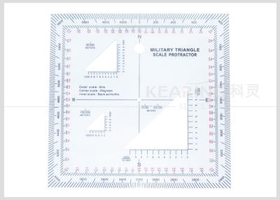 China Professional Plastic Field Kit Square Military Scale Protractor 1: 50000 1: 100000 for Soldiers # KMP-2 for sale