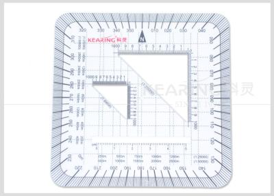 China Kearing Durable Plastic Square Military Scale Protractor 1: 25000 & 1: 50000 # KMP-4 for sale