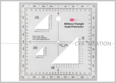 China Plastic Military Square Scale Protractor 12.7cmx12.7cm sandwich line printing for militry MP-2 for sale