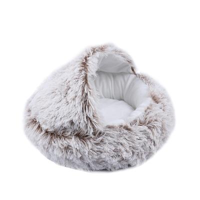 China Selling Faux Fur Ultra Soft Warm Breathable Pet Beds Washable Plush Around Luxury Pet Bed Dog Bed for sale