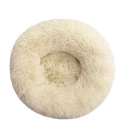 China Luxury PV Plush Breathable Pet Beds, Round Soft Machine Washable Plush Pet Bed Eco-Friendly for sale