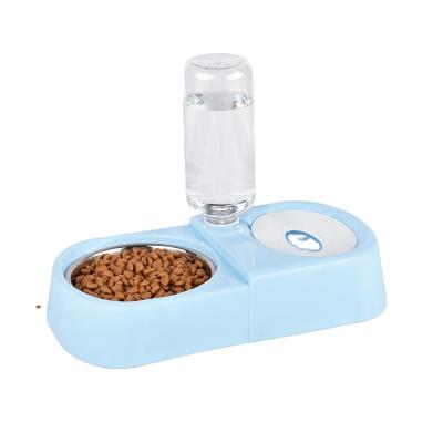 China Double Bowl Cat Dog Food Drinking Water Eco-friendly Design Automatic Water Pet Feeding Bowl for sale