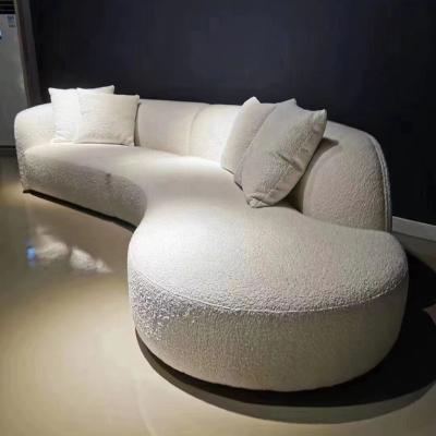 China Italian Modern Minimalist Villa Italian Modern Minimalist Hotel Villa Style Velvet Fabric Foshan Factory Comfortable Corner Combination Sofa for sale