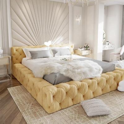 China Foshan Factory Hotel Villa Art Fabric Living Room Italian Luxury Home Simple Modern Leisure Furniture Custom Tufted Bedroom Soft Bed for sale