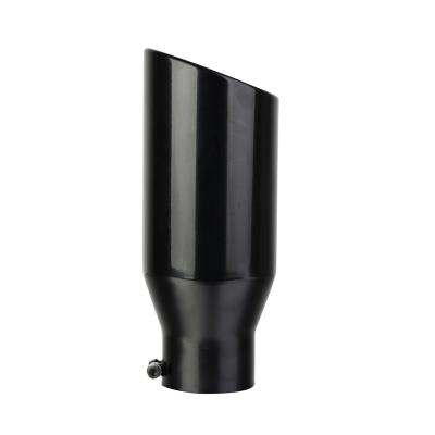 China Stainless Steel 4 Inlet 6 Outlet 15 Length Rolled End Black Painted Diesel Exhaust Tip for sale