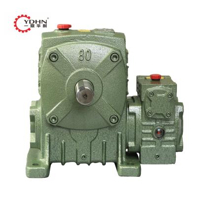 China Hotels WPEA Heavy Duty Type Worm Gear WP Rotary Mounted Double Speed ​​Reducer Gearbox With Output Shaft for sale