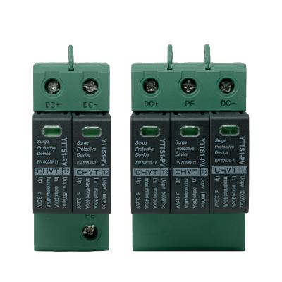 China CHYT YTTS1-PV 2P 3P PV System CHYT YTTS1-PV 2P 3P PV System Din Rail 600V 1000V 1500V 20KA-40KA SPD Arrester Lightning Arrester DC Solar Surge Protection Device for sale