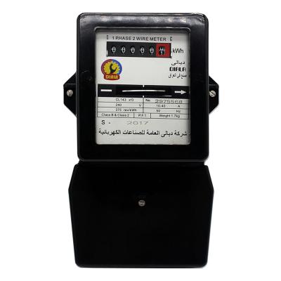 China Long-using-life black case ABS material cover single phase mechanical power meter extended terminal watt-hour meter for sale