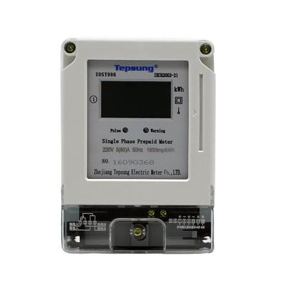 China DDSY986 Long Life Single Phase Prepayment Electric Intelligent Watt Hour Meter With RS485 Communication for sale