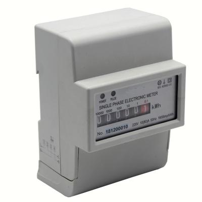 China Single Phase Light Weight Two Wire Din Rail Electricity KWH Meter With Anti-thieft for sale