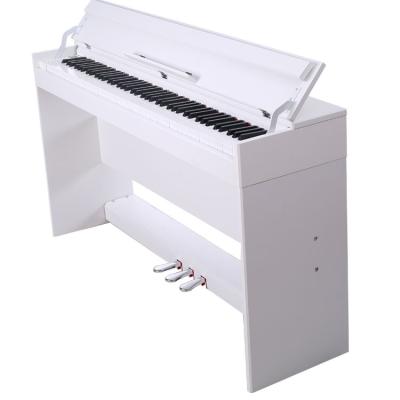 China Pvc Professional electronic standard keyboard musical 88 key digital piano (white & black) with pedal and smart piano China for sale