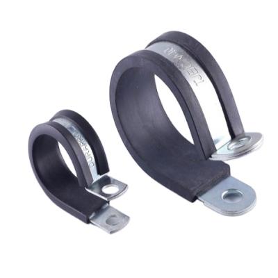 China Pipe Clamp 25mm Band Width Clamp Tube Fastener Pipe Clips With Rubber Lined for sale