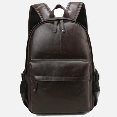 China Fashion Hot Selling Anti Theft Black Brown Anti Theft Laptop PU Leather Backpack for sale