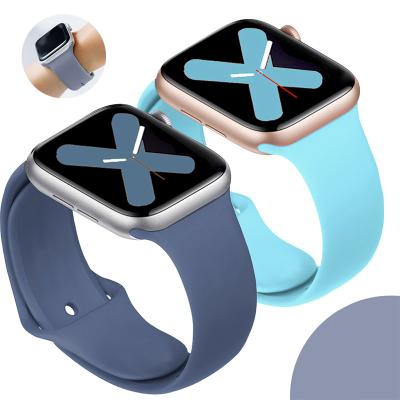 China 38/40/41 mm 42/44/45 mm Custom Women's Men Sports Silicone Watch Bands Strap For Silicone Watch Band SE/6/5/4/3/2/1 apple watch 7 for sale