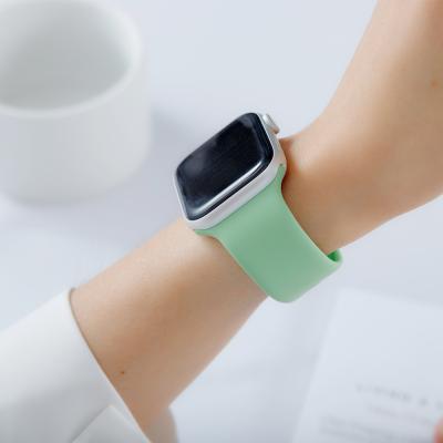 China Single Color Silicone Watch Band For Apple Watch Series 7 6 5 4 3 Mode Apple Watch Band Silicone Elastic Band Silicone Watch Band for sale