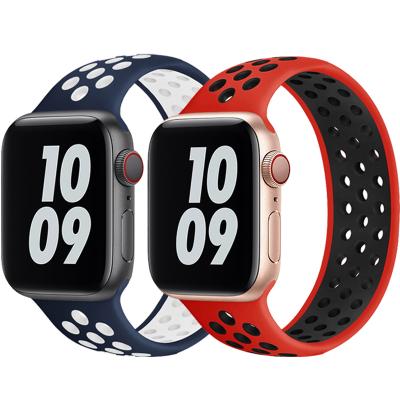 China Hot Selling Replacement Plastic Silicone Watch Bands Replacement Solo Braided Strap For Apple Watch Solo Buckle Strap for sale