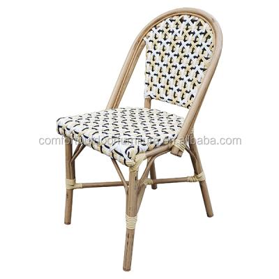 China Popular Rattan Restaurant Chair Bamboo Look Finished Bistro Chair With Different Colors for sale