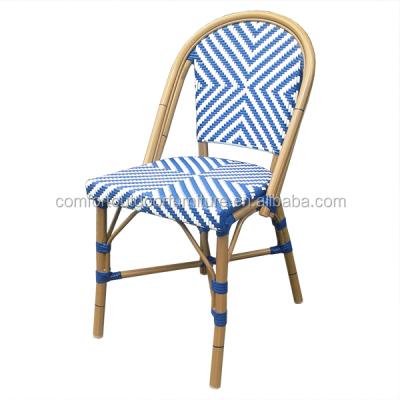 China Modern Hot Sale French Stylish Bistro Chair Blue And Cream Color for sale