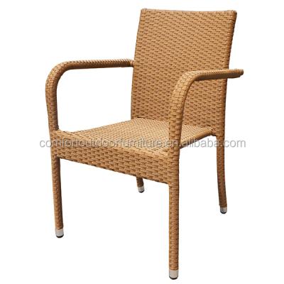 China Garden Chair Commercial Grade Stacking Aluminum Rattan Chair Garden Chair Hotel Chair for sale