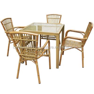 China Restaurant Set Round Rattan Dining Furniture Set for sale