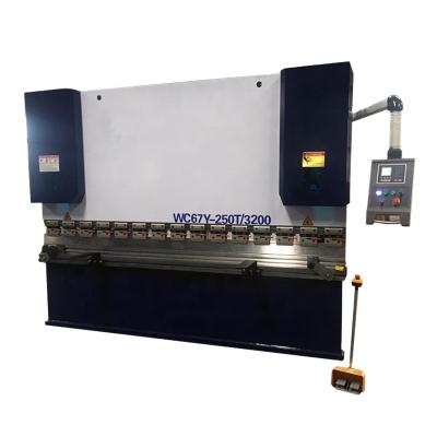 China New condition cnc control hydraulic press brake wc67y 250T 3200 plate bending machine for sale