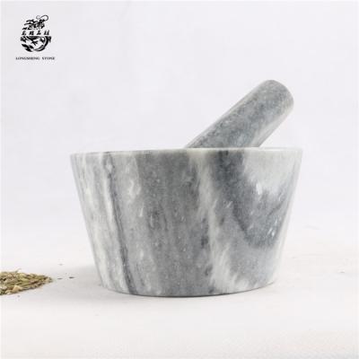 China Viable natural marble set of mortar and pestle, garlic stone book for sale