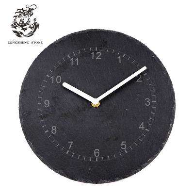 China 2021 Hot Selling Antique Style Natural Slate Personalized Living Room Clock 10 Inch for sale