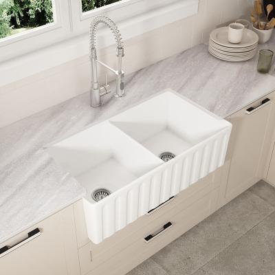 China Single Bowl Undermount Ceramic Farmhouse Kitchen Double Sink With CUPC Certificate for sale